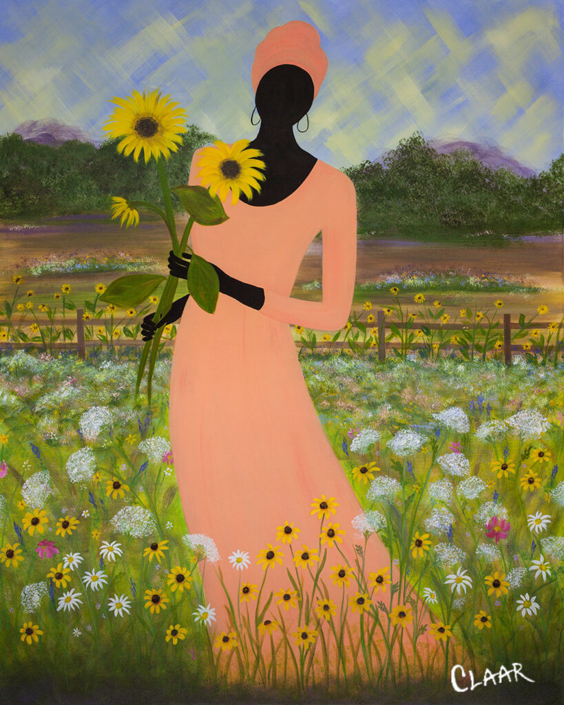 Sunflower Love Acrlyic Painting by Samantha CLAAR