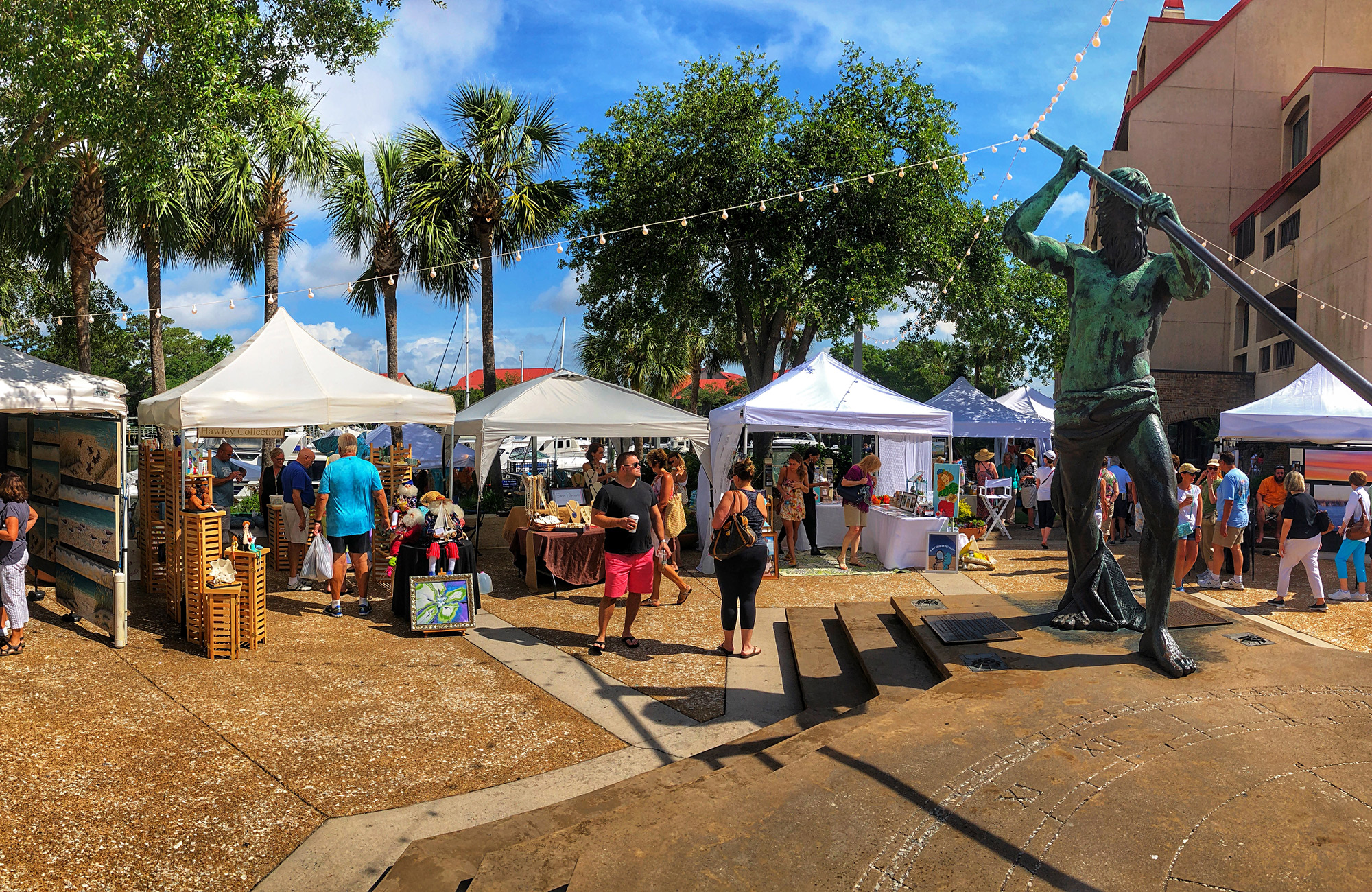 crowds under tents for the Hilton Head Island Festival